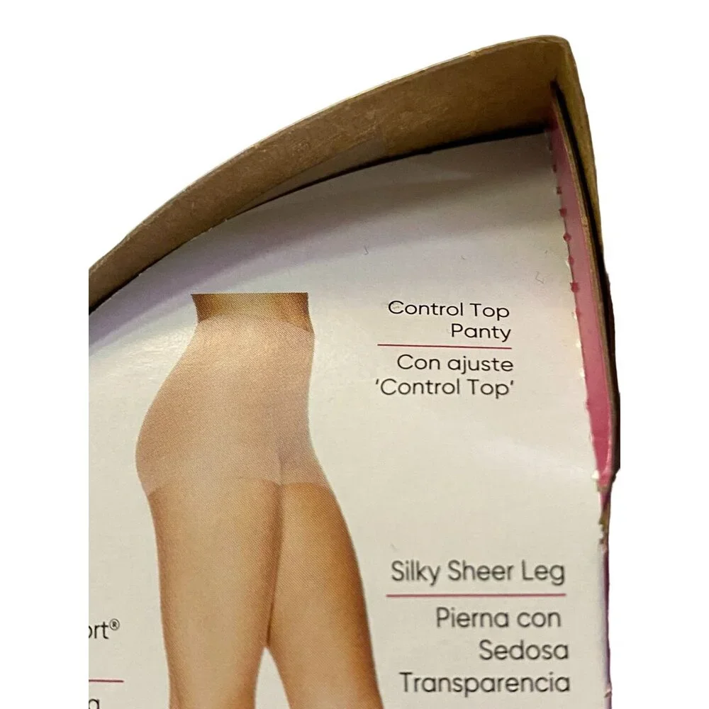Leggs Pantyhose NEW 98559 Soft Brown Womens B Control Top Sheer Toe